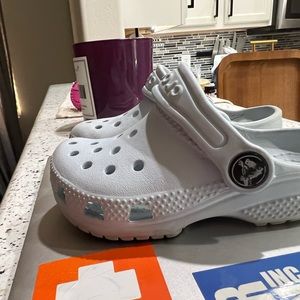 Kids light blue crocs